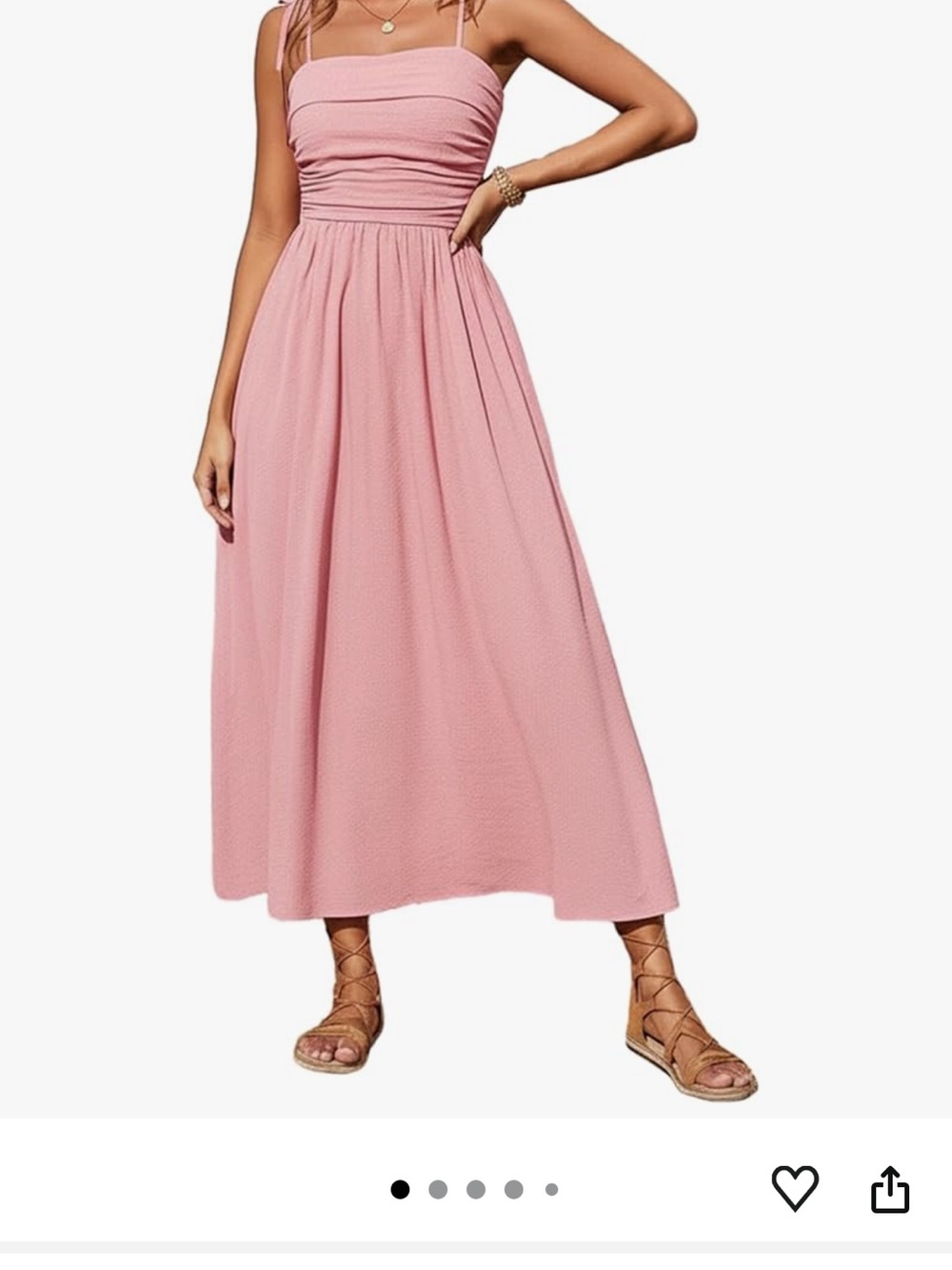 Ruched Strapless Maxi Skirt in Soft Pink